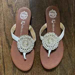 Jeffrey Campbell sandals with gem broach embellishment size 8